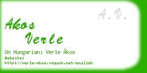 akos verle business card